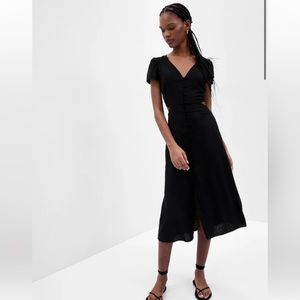 Black Linen cutout black dress